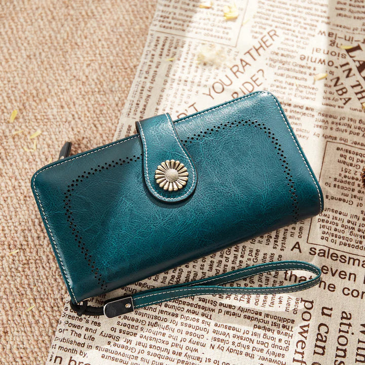 High Quality Women Wallet RFID, GENUINE LEATHER RFID BLOCKING CARDS HOLDER LARGE CAPACITY PURSES PHONE CLUTCH WITH ZIPPER POCKET WRISTLET