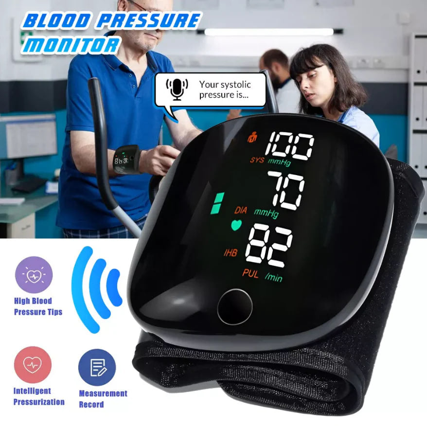 Automatic Wrist Blood Pressure Monitor™ – Clinically Accurate | Large Backlit Display | Adjustable Cuff | Voice Broadcast | Protective Case Included