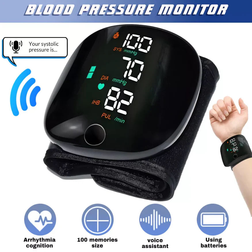 Automatic Wrist Blood Pressure Monitor™ – Clinically Accurate | Large Backlit Display | Adjustable Cuff | Voice Broadcast | Protective Case Included