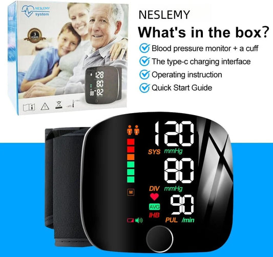 Automatic Wrist Blood Pressure Monitor™ – Clinically Accurate | Large Backlit Display | Adjustable Cuff | Voice Broadcast | Protective Case Included